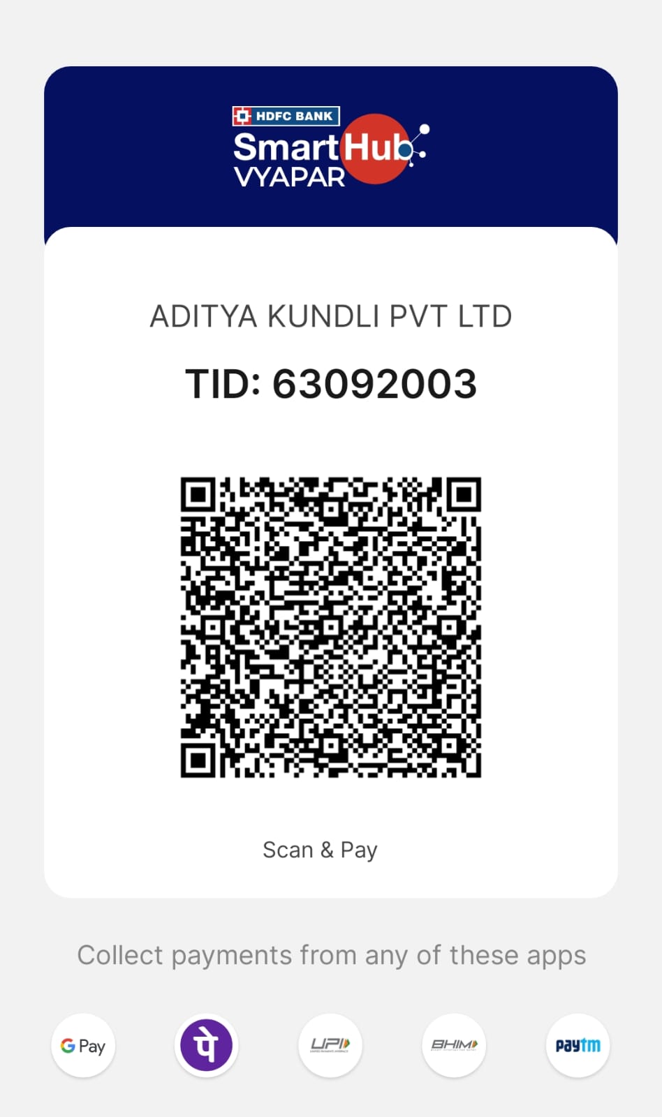 aditya kundali payment scanner